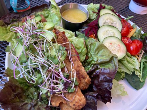 Vegan BLT…I had it without a bun because I’m limiting carbs.  at Jubilee Railroad Wilderness Lodge in Dunsmuir