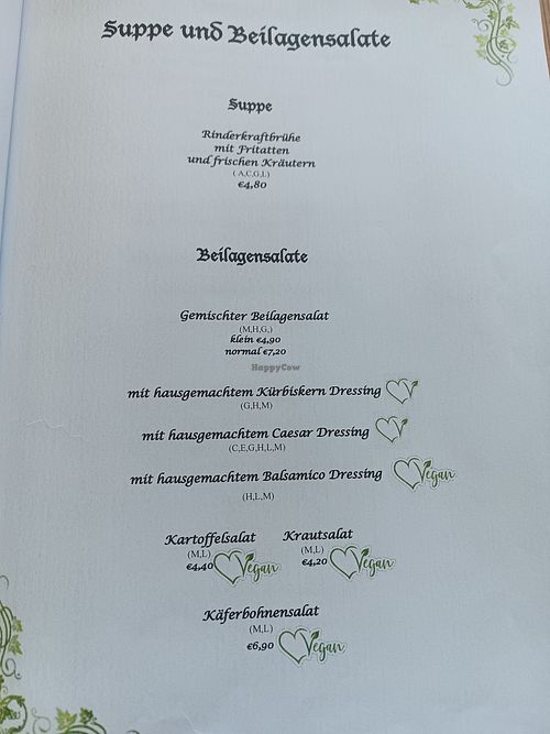 Karte at Gasthaus Tax in Baernbach