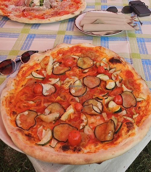 Vegetable pizza without cheese at Pizzeria pr'Andreju in Nova Gorica