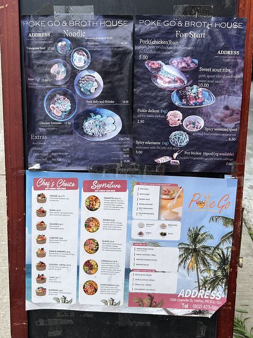 Menu  at Poke Go & Broth House in Halifax