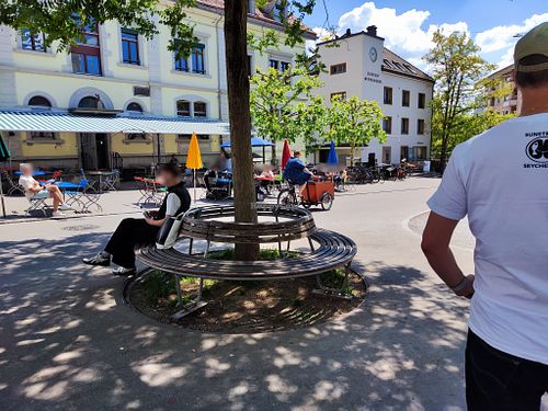 Public seating opposite at Gelateria di Berna - Röschibachplatz in Zurich