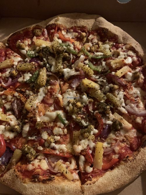 Large vegan pizzaa  at Four Star Pizza  in Phibsborough