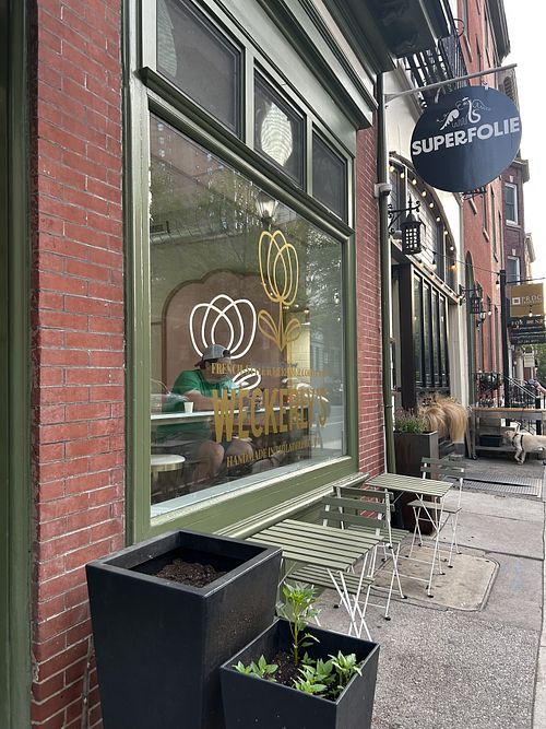 outside the shop  at Weckerly's Ice Cream in Philadelphia