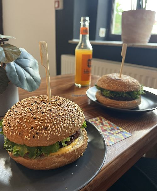 Cheesy hotbean burger + Blackbean Burger😄 at Kenko Burger Eutritzsch in Sachsen