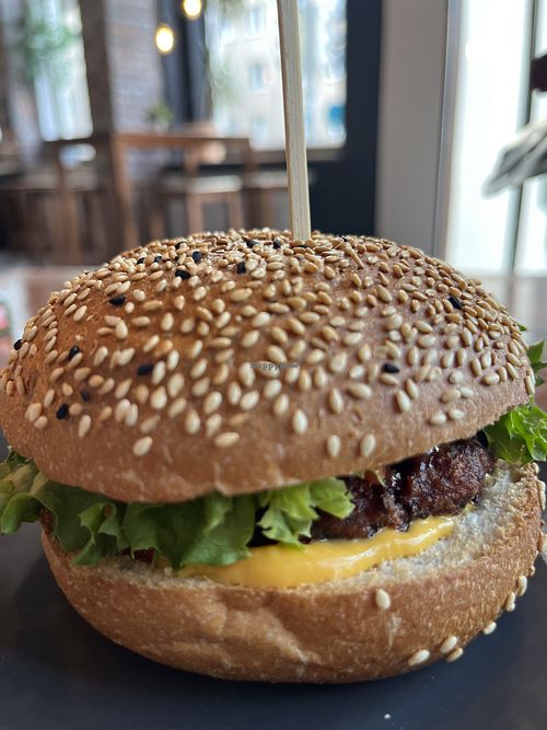 Cheesy hot bean burger (vegan)   at Kenko Burger Eutritzsch in Sachsen