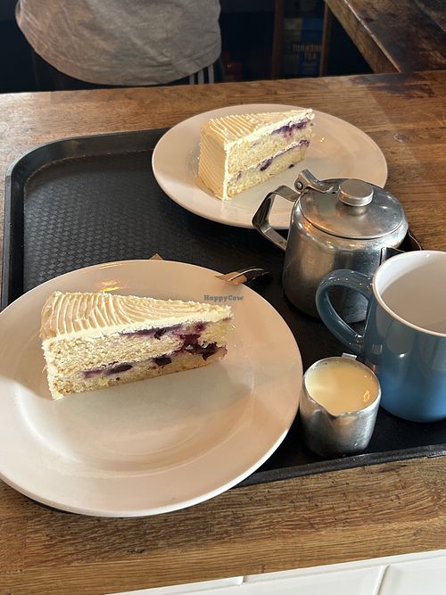 Vegan cake and hot drinks with plant milks   at The Lookout in Seaham