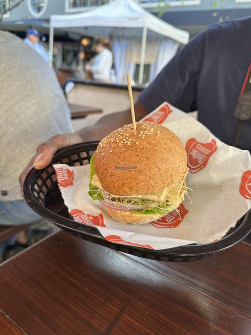 So nice to see a burger other than a frozen veggie patty    at Benbry Burgers Manly in Manly
