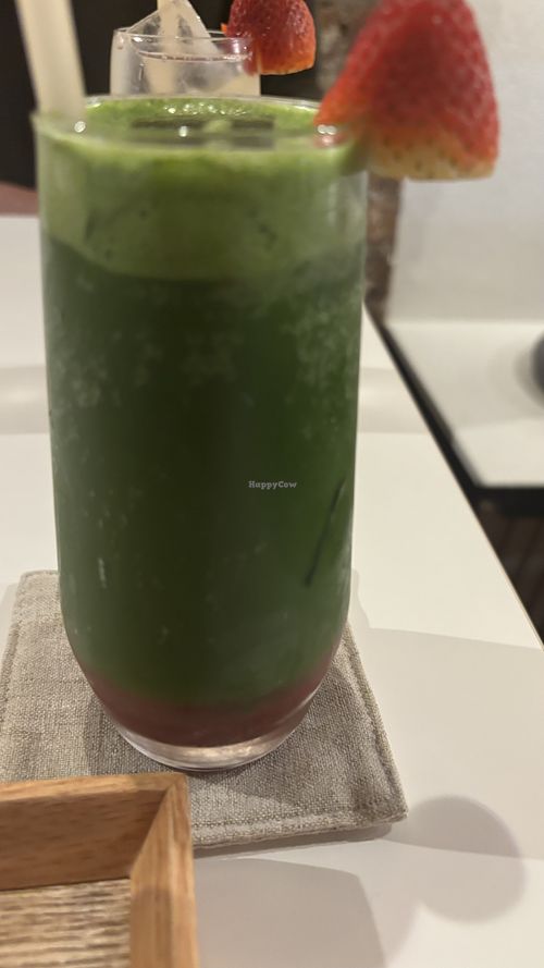 Sparkling matcha and strawberry   at Towzen - Sydney in Sydney