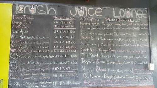 Juice menu! :) at Krush Juice Lounge in Apia