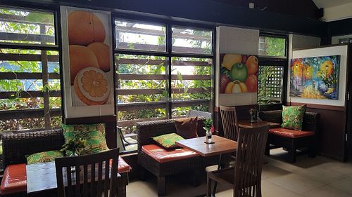 Inside of cafe at Krush Juice Lounge in Apia