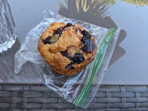 Blueberry muffins at Two Mammas Vegan Kitchen in Oakland