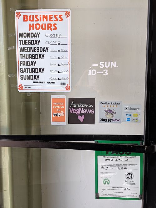 Happy Cow approved! at Two Mammas Vegan Kitchen in Oakland