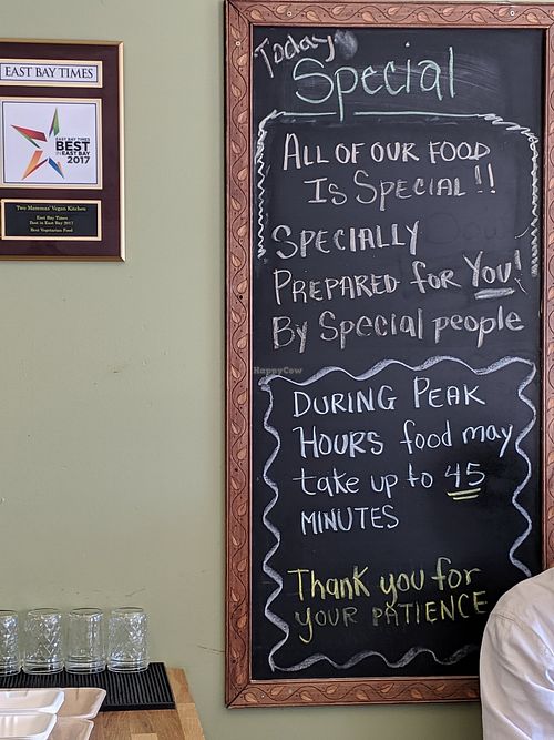 Special food for special people at Two Mammas Vegan Kitchen in Oakland