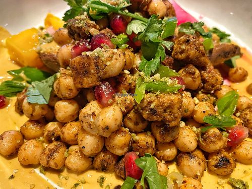 Baked sweet potato & tempeh   at Vegan Restoran V in Tallinn