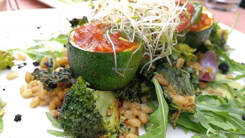 Stuffed zucchini at Vegan Restoran V in Tallinn