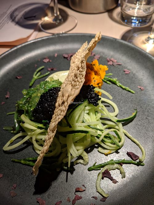 Seafood plate (vegan) at Vegan Restoran V in Tallinn