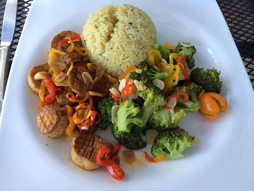 oyster mushroom scallops  at Creme de la Creme in West Palm Beach