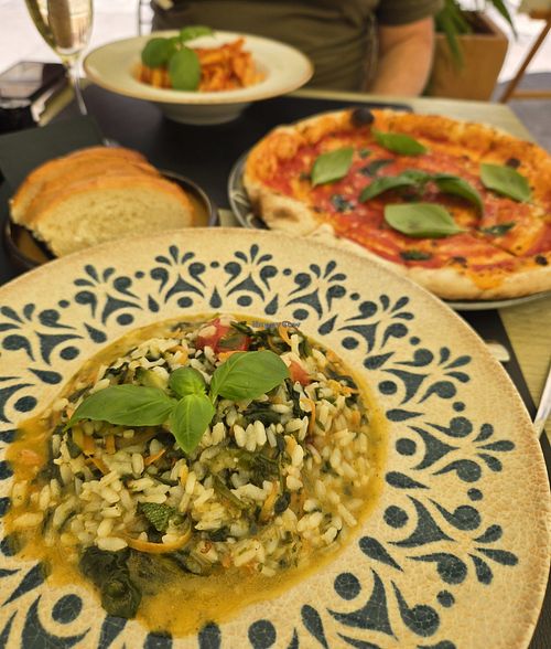 Vegetable risotto, pizza marinara, Croatian pasta at La Bocca in Hvar