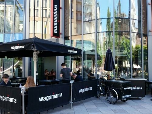 outside at Wagamama in Cardiff