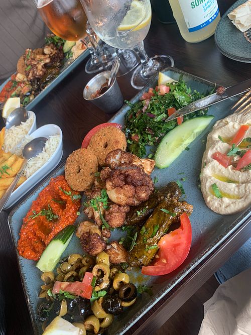Falafel, cauliflower, Yaprak sarma and more  at Izmir Grill & Meze in Skoevde