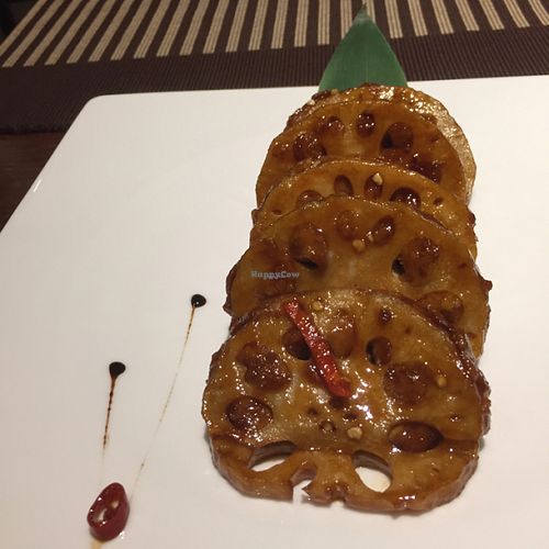stuffed lotus root slices at WUJIE 大蔬无界 - The Bund in Shanghai