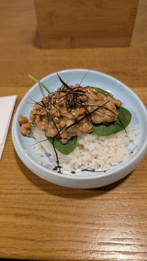 Natto on rice at Matcha Komachi - 1030 in Vienna