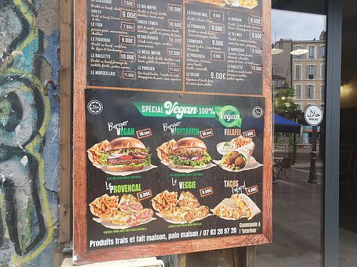 Menu at L'Atelier Cours Julien in Marseille