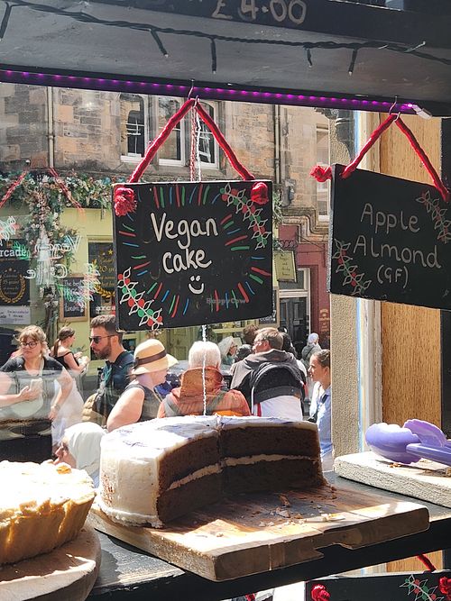 vegan cake at Southern Cross Cafe in Edinburgh