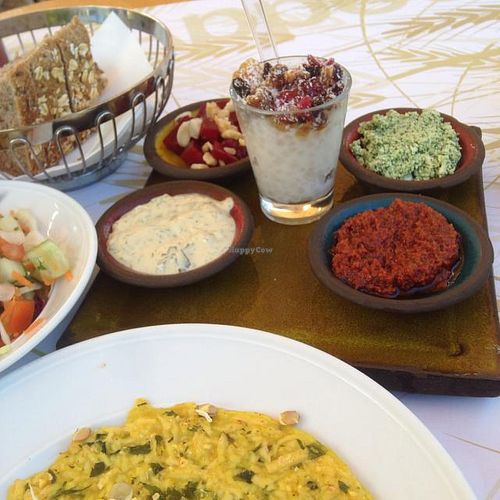 Big vegan breakfast at Cafe Louise - Ramat Aviv in Tel Aviv