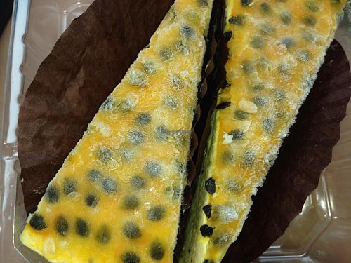 Vegan passionfruit cheesecake. at Funky's Coffee and Eatery in Bundaberg