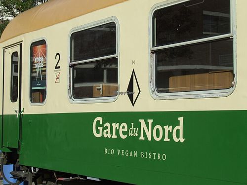 Old German trainwagon at Gare du Nord in Rotterdam
