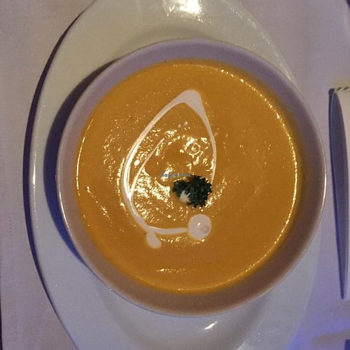 carrot and ginger soup at Gare du Nord in Rotterdam