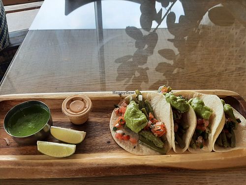 Tacos nopales (cactus) 😍😍 — unfortunately they gave me chipotle crema on the side without telling me so just be aware of that if you're non-dairy at Folklore Artisanal Taco in Cranford