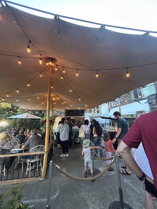 Food truck with outdoor patio.   at Love's Ice Cream in Cumberland