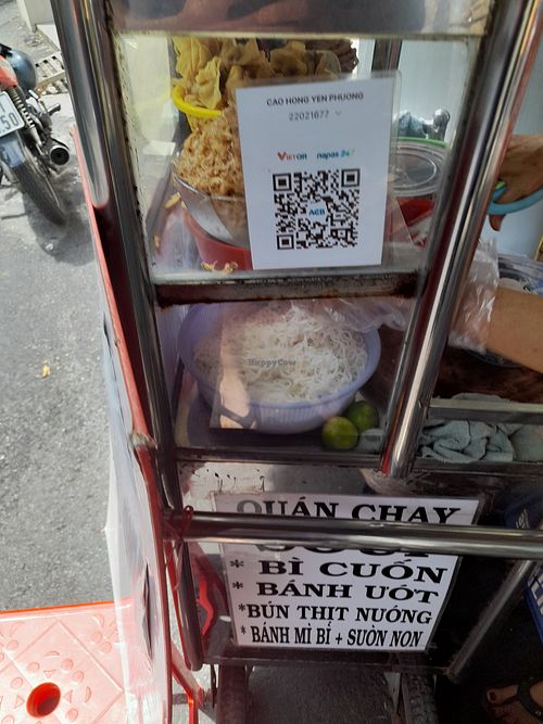 Street food stall at Quán Chay Kinh Moi in Ho Chi Minh City