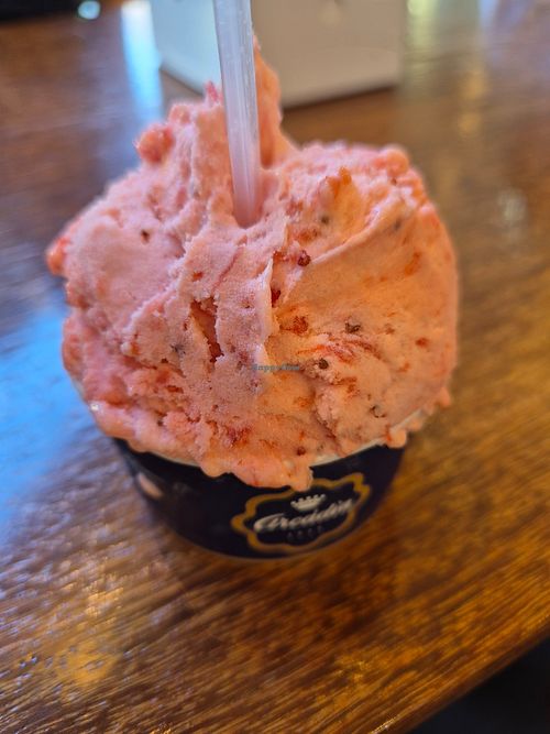 Vegan strawberry sorbet at Arcádia - Avenida da Igreja in Lisboa
