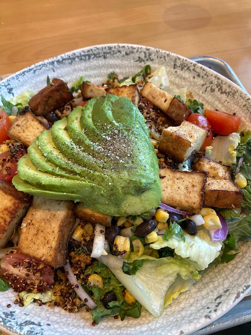 Avocado and quinoa salad with tofu added on at Mendocino Farms in Redmond