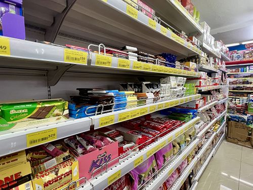 Some vegan chocolate   at Big Market in Kruje