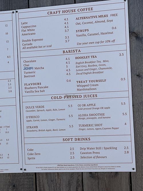 Menu   at Shacks by the Shore - Rockwater Sandbanks in Poole