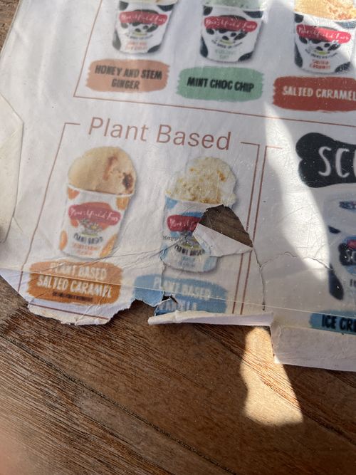 Ice cream options   at Shacks by the Shore - Rockwater Sandbanks in Poole