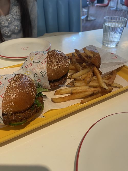 Vegan burgers and Fries!  at Le Burger 4304 in Minneapolis