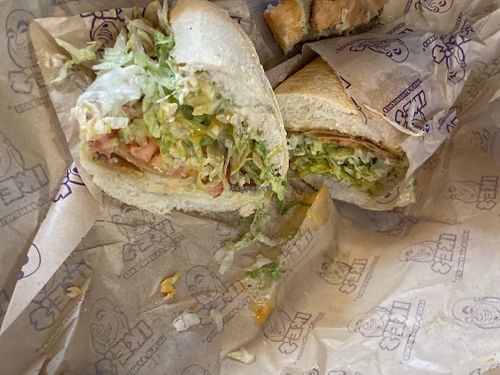 Preston’s Dynamite on French: turkey, French dressing, avocado, cheese at Ike's in Fort Collins