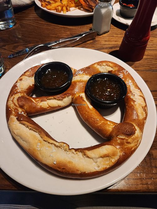 Oven Baked Giant Pretzel (no cheese or mustard sauce) at Thirsty Lion in Glendale