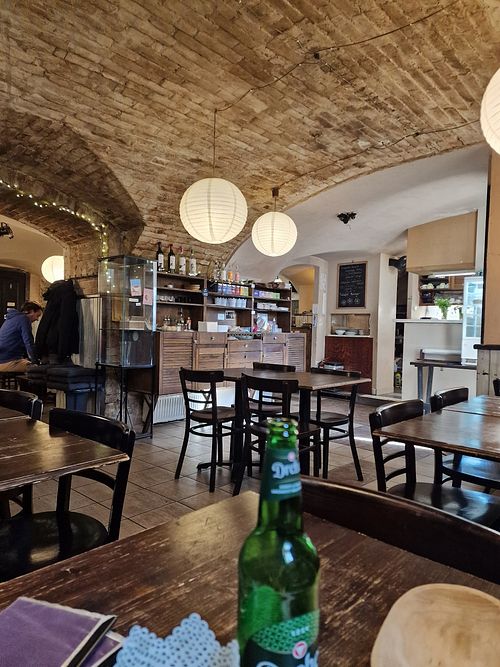 Inside at Kozmosz Vegan Etterem in Budapest