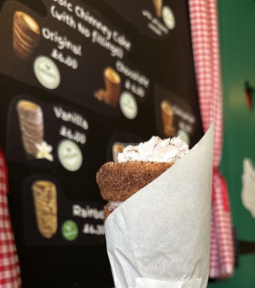 Vegan options marked  at Yummy Kũrtõs  in Brighton