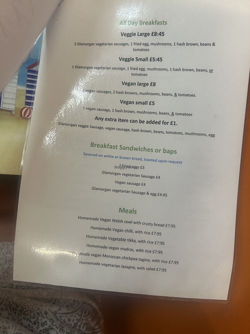 Menu  at The Lunch Box in Wales