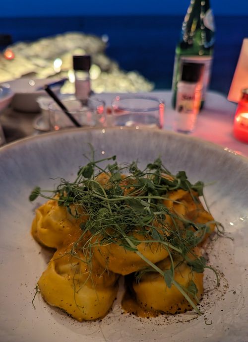 Vegan Tortelloni at Il Gabbiano Restaurant in Connecticut