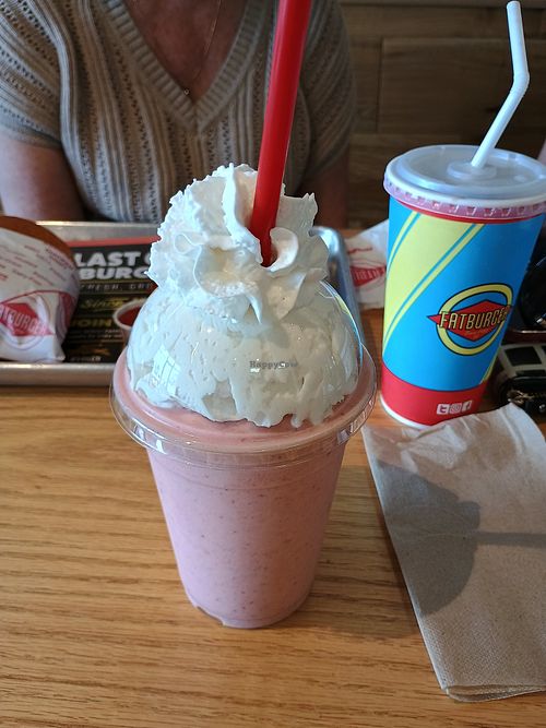 Strawberry vegan shake at Fatburger & Buffalo's Express in Fairbanks