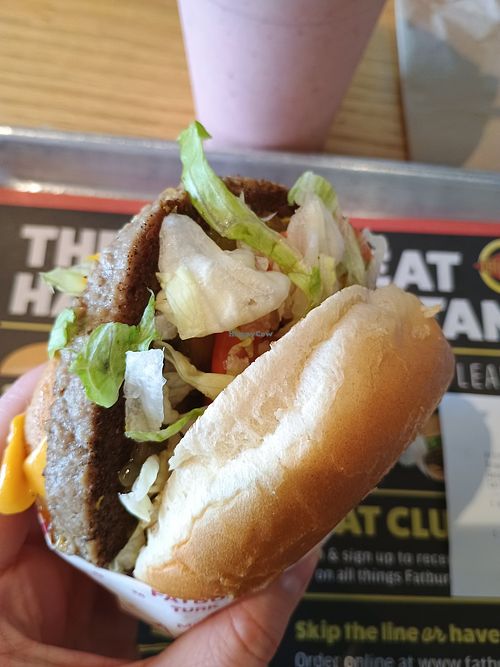 Impossible burger with The Works (minus mayo and onion plus vegan cheese) at Fatburger & Buffalo's Express in Fairbanks