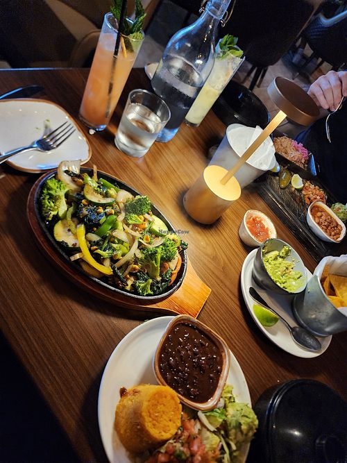 Vegetarian Fajitas (with no sour cream) at Bandoleros in Harvard